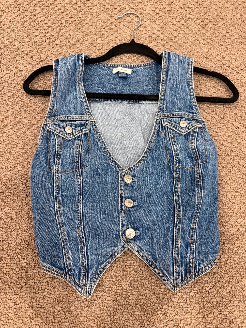 Blue Denim Button Up Vest